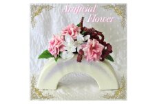 アートフラワー フラワーアレンジ 和風アレンジB＜花古都＞《花 造花 ギフト 1点もの 正月 正月飾り 》