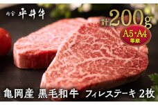 【7営業日以内発送】数々の誉れに輝く最高峰 黒毛和牛「平井牛」A5・A4 フィレ ステーキ 2枚 計200g 京都 丹波牧場 自家産≪希少 和牛 京都肉 冷凍 真空 ヒレステーキ ヒレ ヘレ 希少部位 ふるさと納税 牛肉≫