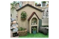 ＜Moon Rabbit＞煙突の付いたシャビーなお家塀 ｜ ガーデン雑貨 庭 ガーデニング インテリア 花台 新生活 模様替え プランター おしゃれ ナチュラル カントリー調 雑貨 オブジェ
