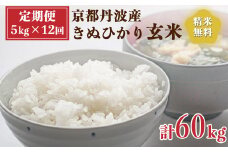 【定期便】令和6年産 新米 先行予約  京都 丹波産 きぬひかり 玄米 5kg×12回 計60kg｜5つ星お米マイスター 厳選 受注精米可 隔月発送も可 ※離島への配送不可※2024年9月下旬以降順次発送予定