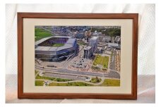 ドローン空撮による京都府亀岡市の風景写真【A4サイズ 額付き】《空撮 風景 思い出 プレゼント 故郷 田舎》◇
