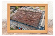 ドローン空撮でご実家を撮影・プリント【A4サイズ 額付き】（京都府亀岡市内撮影限定）※要事前確認《空撮 実家 風景 思い出 プレゼント 故郷 田舎》◇
※着日指定不可
