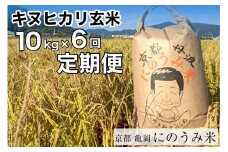 【定期便】【令和6年産先行予約】米 キヌヒカリ 定期便 玄米 10kg×6カ月〈アグリにのうみ〉京都・亀岡産《令和6年産》◇※北海道・沖縄・離島への配送不可※2024年10月中旬～11月中旬頃に順次発送予定