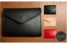 【レッド】財布 美しいヌメ革で作られた手のひらサイズのミニウォレット カラー3色【ブラック タン レッド】｜革 革製品 ミニ財布 コンパクト財布 メンズ レディース 小銭入れ ハンドメイド