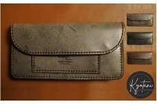【ダークブラウン】財布 高級ブライドルレザー ロングトラッカーウォレット 手縫い カラー3色【ダークブラウン ブラック バーガンディ】｜革 革製品 長財布 ロングウォレット ファスナー付き メンズ レディース ハンドメイド