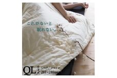 【ベージュ】肌掛け布団 クイーン マザーシルクコットンケット ｜ 寝具 布団 掛布団 絹 綿 軽い 肩口が冷えない 日本製 綿布団 絹布団 シルク