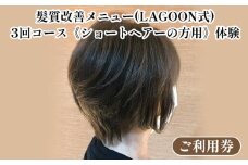髪質改善メニュー（LAGOON式）3回コース《ショートヘアーの方用》《体験 ご利用券 美容 サロン 美容室 ヘアケア トレーニング ケア 美容体験 チケット》