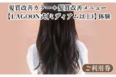 髪質改善カラー + 髪質改善メニュー【LAGOON式（ミディアム以上）】《体験 ご利用券 美容 サロン 美容室 ヘアケア トレーニング ケア 美容体験 チケット》