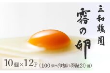 新鮮 卵 120個（100個+卵割れ保証20個）(10個×12パック)京都丹波『霧の卵』三和鶏園 ≪たまご タマゴ 玉子 生卵 鶏卵 小分け 贈答 ギフト ふるさと納税 卵 直送 冷蔵 朝食 料理 人気≫ ※北海道・沖縄・離島への配送不可