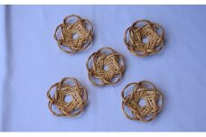 竹製晒編み茶托（小タイプ）φ7cm 5個入り [№5223-0037]