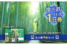 地下鉄・バス1日券（大人券4枚セット）[№5223-0186]