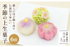 季節の上生菓子６個箱 ふるさと納税 上生菓子 和菓子 練り切り 四季 京都府 長岡京市
