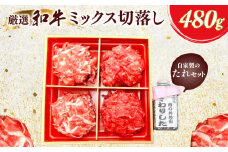 厳選和牛ミックス切落し480g　自家製たれセット ふるさと納税 肉 お肉 牛肉 和牛 厳選 ミックス 切り落とし 480g ギフト お祝い 記念日 京都府 長岡京市 NGBG010