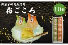 梅ごころ 10個入 化粧箱入り 和菓子 梅 梅エキス ゼリー スイーツ 和スイーツ お菓子 おかし おやつ ギフト プレゼント 贈答 贈り物 お祝い 御歳暮 お歳暮 お中元 記念日 人気 おすすめ 京都 京都府 八幡市 御菓子司 亀屋芳邦