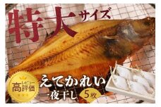 【北畿水産 鮮の匠】えてかれい一夜干し特大サイズ5枚セット　カレイ 一夜干し 5枚 干物 ひもの 干し物 セット 冷凍 大きい ふっくら 京都 人気 魚 魚介 魚介類 丹後 日本海 送料無料　HK00073