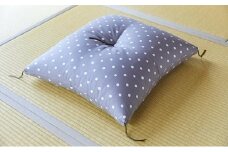 天然繊維　手作り　木綿わた入り　座布団(グレードット柄）　グレー 座布団 家庭用 ハンドメイド 肌に優しい リラックス 快適空間 オールシーズン リビング インテリア 新生活 敬老の日 送料無料　HT00101