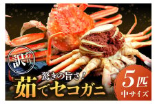 セコガニ／驚きの旨さ！茹でセコガニ 【訳あり】 中サイズ5匹入　ボイルセコガニ・訳ありセイコガニ　ボイル セイコガニ せこがに せいこがに 松葉がに 松葉ガニ 国産 海鮮 魚介 魚介類 蟹 カニ 海鮮 年末 京都 丹後 送料無料　SS00085