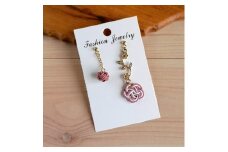 ＊すおう＊　『花時』アシンメトリーピアス/水引ピアス　アクセサリー ピアス 雑貨 ファッション おしゃれ かわいい きれい レディース 女性 手作り ハンドメイド 両耳 花柄　AM00316