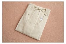 割烹着・和装小物／丹後ちりめん・割ぽう着 色（アイボリー）　フリーサイズ ポケット付 キッチン用品 エプロン 割烹着 かっぽうぎ ちりめん 料理 アイボリー ふるさと 納税 キッチン用品 丹後ちりめん 縮緬 洗濯OK 撥水効果 国産 日本製 京都 送料無料　TR00001