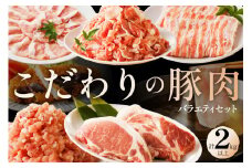 京都産こだわりの豚肉　バラエティセット 2kg以上 （ロースまたは肩ローススライス300g×１パック、バラスライス300g×1パック、トンカツ用（ロースまたは肩ロース）100g以上２枚入り×１パック、ミンチ250g×１パック、こま切れ500g×2パック）　TN00015