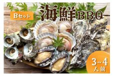 大満足！京丹後・海鮮BBQ　Bセット　貝づくし蒸しアワビ付　4種14品（3～4人前）　魚介類 さざえ 蠑螺 カキ かき ほたて エビ 海老 あわび 鮑 バーベキュー ばーべきゅー きゃんぷ アウトドア　YK00367
