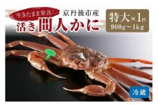 かに卸し問屋がお届け・浜競り厳選！幻の活間人ガニ 900ｇ～1ｋｇ 特大サイズ（1月～3月発送）／北畿水産　HK00230
