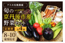 【京都・京丹後】有機野菜 定期便 4回【アスカ有機農園】旬の京丹後野菜セットS（栽培期間中　農薬・化学肥料不使用）＜京都 オーガニック アクション加盟＞京野菜セット・野菜 詰め合わせ・野菜定期便・有機栽培定期・オーガニック野菜・定期便4カ月　AY00012