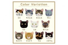 洗えるマット ネコカオマット　【種類：ポイント】TX00003
