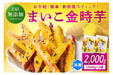 甘～ぃ！ほっこり！新感覚　新品種で作った京丹後産 『無添加　まいこ金時芋 スチーム加工 冷凍スティック』　1,000g×2袋　芋 大学いも 国産 京丹後産 サツマイモ 薩摩芋 サツマ芋 さつま芋 きんとき 芋けんぴ お菓子 和菓子 おやつ スイーツ　YK00115