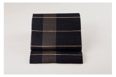 丹後の藤布　八寸名古屋帯　「夏一文字」（濃紺）全通/松葉仕立て（手先のみカガル）　絹織物 意匠 工芸品 ふるさと納税 帯 藤布 布　FY00090