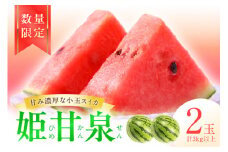 【先行予約／数量限定50】小玉スイカ　姫甘泉2玉(2025年7月中旬～発送)　FK00003