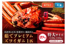 訳あり　【蟹の匠 魚政】茹で　プレミアムズワイガニ 魚政BLACK（松葉ガニ・越前ガニ） 特大サイズ（1200～1300g） 1匹【2026年1月～発送：土日祝】　UO01317