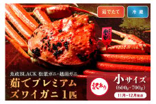 訳あり　【蟹の匠 魚政】茹で　プレミアムズワイガニ 魚政BLACK（松葉ガニ・越前ガニ） 小サイズ（600～700g） 1匹【11月～12月発送：土日祝】　UO01310