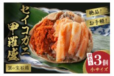 【先行予約】訳あり☆蟹の宝石箱☆　お手軽！絶品！　セイコガニ甲羅盛小サイズ　3個　YK00449