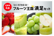 【先行予約／フルーツ定期便4回】旬の果物厳選！京丹後フルーツ王国満足セット（完熟イチゴ・メロン＆黄美香メロン食べ比べ・完熟ブドウ＆シャインマスカット食べ比べ・二十世紀梨）（2025年2月中旬～発送）　YK00251