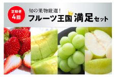 【先行予約／フルーツ定期便4回】旬の果物厳選！京丹後フルーツ王国満足セット（完熟イチゴ・メロン・完熟ブドウ＆シャインマスカット食べ比べ・二十世紀梨）（2026年2月中旬～発送）　YK00516