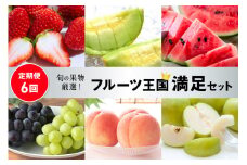 【先行予約／フルーツ定期便6回】旬の果物厳選！京丹後フルーツ王国満足セット（完熟イチゴ・小玉スイカ・桃・メロン＆黄美香メロン食べ比べ・完熟ブドウ＆シャインマスカット食べ比べ・二十世紀梨）（2025年2月中旬～発送）　YK00253