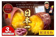 さつまいもオブザイヤー紅はるか部門全国1位 京都・ 丹後産　さつまいも 紅はるか　土付き（1本120〜450g程度）3kg　TF00041