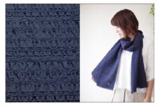 フィルタンゴ ストール【洗える丹後ちりめんのシルク】西洋更紗柄　ネイビー 　合わせやすいベーシックカラー　FI00045