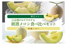 JA京都がおすすめする厳選メロン食べ比べセット（琴引メロン＆砂姫メロン）　JK00022