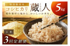 【定期便3回】令和7年産 特別栽培米コシヒカリ 蔵人（くらんど） 玄米5kg　GF00011