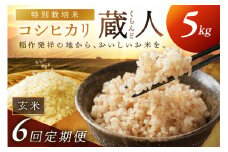 【定期便6回】令和7年産 特別栽培米コシヒカリ 蔵人（くらんど） 玄米5kg　GF00013