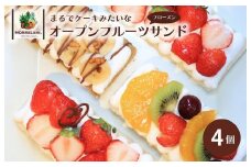 【フルーツサンド】旬のフルーツたっぷりフローズン オープンフルーツサンド ４個　＜ケーキみたいなオープンフルーツサンド＞　スイーツ 果物 フルーツ 冷凍 フルーツサンド おやつ 新食感 珈琲 コーヒー バナナ 生クリーム マスカルポーネ チーズ フルーツミックス 季節のフルーツ ケーキ フローズン ギフト  オシャレ 人気 かわいい　MA00002