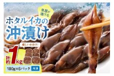【最短2～5営業日以内に発送】魚屋が漬けるホタルイカの沖漬け　6パック（1パック180g）計約1kg　TB00031SH