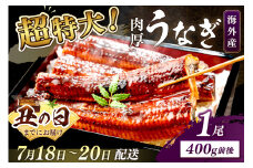 【7月18～20日配送】超特大！ふっくら肉厚！うなぎ蒲焼 1尾 400g前後　YK00402_01C