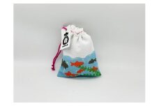 丹後ちりめん 祭巾着（きんぎょ） サイズ：約17cm×13cm　DZ00027-08