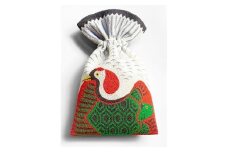 丹後ちりめん 祭巾着 つるかめ サイズ：約22cm×13cm　DZ00028-01