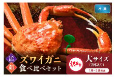 訳あり【蟹の匠 魚政】京丹後産 ズワイガニ 食べ比べセット〈活×茹〉大サイズ2杯入り　（2026年1月～3月発送）　UO01418