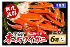 厳選！！釜茹で　本ズワイガニ　２Lサイズ6肩　海鮮 かに カニ 蟹 本ずわいがに ズワイ蟹 ボイル 海産物 魚介類 蟹足 カニ鍋 ふるさと納税 カニ 脚 ふるさと納税 ズワイガニ 脚　YK00408_10