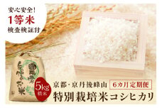 【6ヶ月定期便】2025年産 京都・京丹後峰山 特別栽培米コシヒカリ 5kg 【白米】 1等米 検査済証付　MF00053